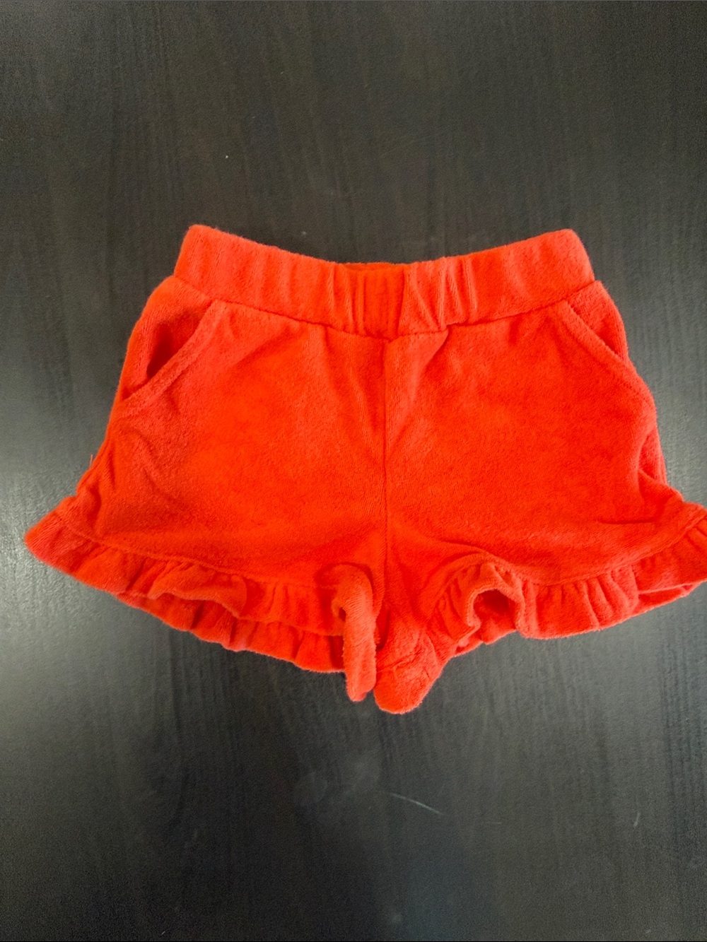 Mini Boden Toweling Shorts with Ruffle size 3